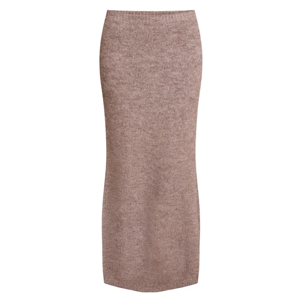 Taupe Jupe Longue En Maille