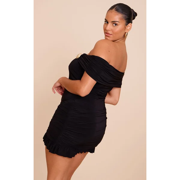 Taupe Robe Longue Grande Taille En Mousseline Col Licou