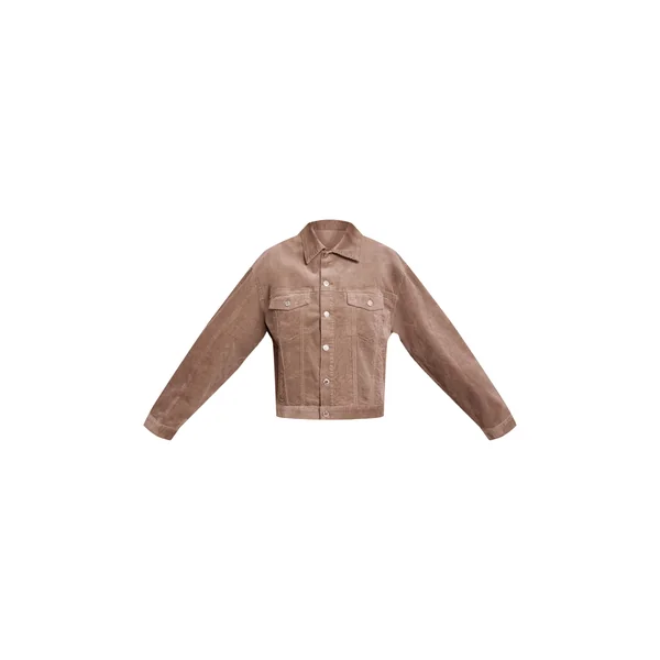 Taupe Veste En Velours Côtelé Coupe Boxy Classique