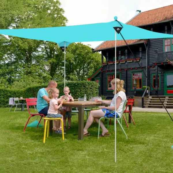 Tente de Plage Portable 2x2M Anti UV UPF50+ Abris Solaire avec 4 Sacs pour Sable Piquets de Sol 2 Poteaux Sac de Transport Vert