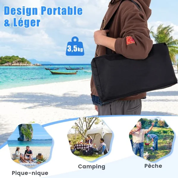 Tente de Plage Portable 2x2M Anti UV UPF50+ Abris Solaire avec 4 Sacs pour Sable Piquets de Sol 2 Poteaux Sac de Transport Vert