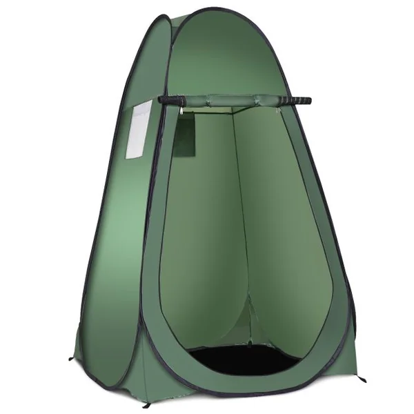Tente de Toilette Tente de Douche Portable Pliable en Polyester de Haute Qualité avec Sac de Transport 120x120x190cm Vert/Camouflage