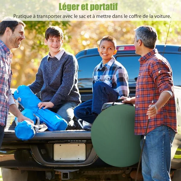 Tente de Toilette Tente de Douche Portable Pliable en Polyester de Haute Qualité avec Sac de Transport 120x120x190cm Vert/Camouflage