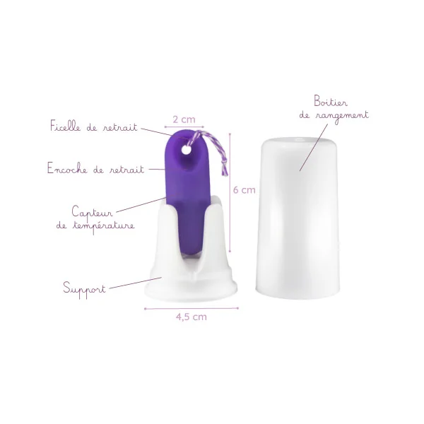 Thermomètre d'ovulation connecté TrackleCatch avec ficelle