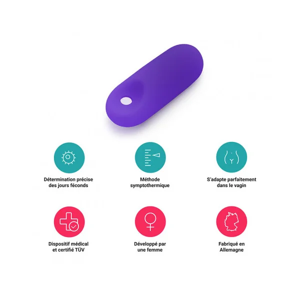Thermomètre d'ovulation connecté TrackleCatch avec ficelle