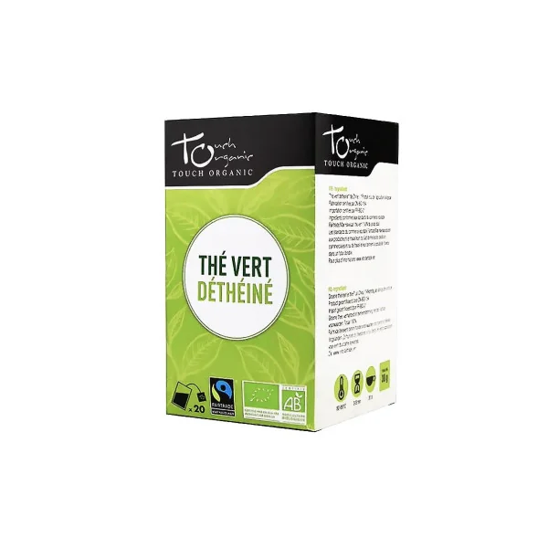 Thé vert BIO déthéiné 20 sachets 30g- Touch Organic