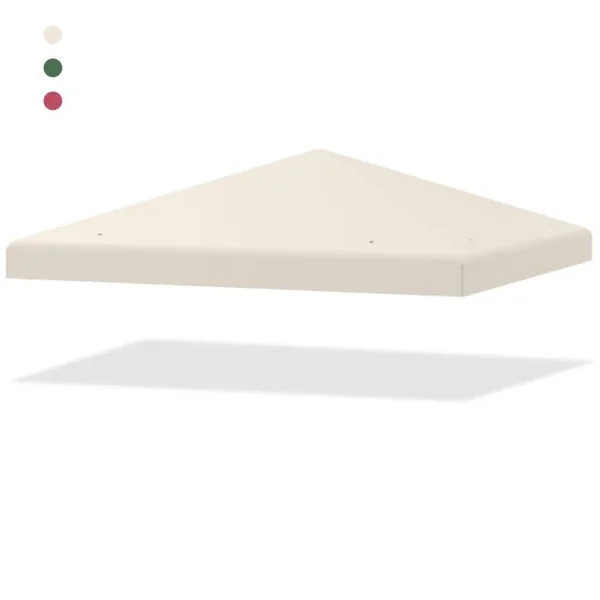 Toile de Tonnelle 300cm x 300cm Toile d'Ombrage en Polyester Pare-soleil avec Attaches Auto-agrippantes Beige/Vert Foncé/Vin Rouge