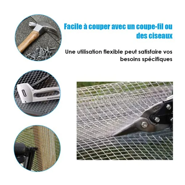 Toile Métallique de 0,9m x 15m Grillage Métallique pour Enclos de Poulets de Calibre 23 Grillage pour Cage avec Ouvertures de 7mm x 7mm