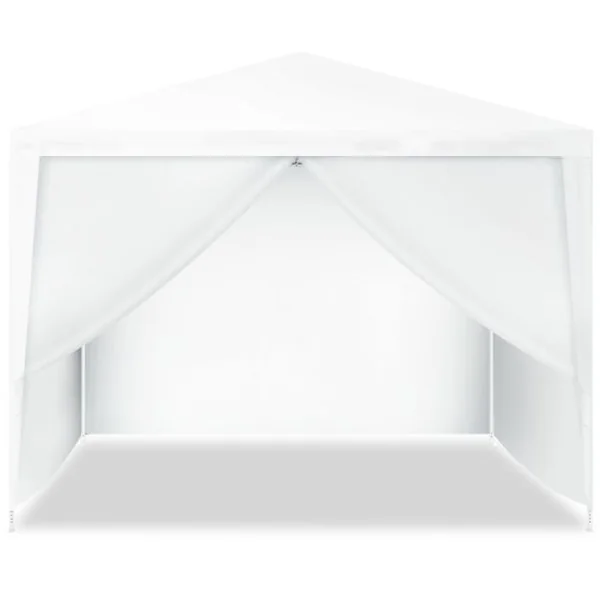 Tonnelle de Jardin 3x3M Tente de Reception avec 4 Bâches Amovibles et Fenêtres Transparentes Tubes Métalliques Barnum pour Fête Mariage BBQ
