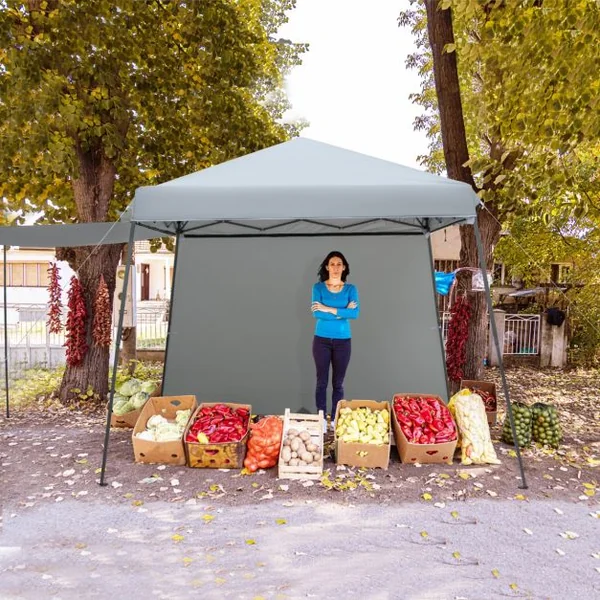 Tonnelle de Jardin Pliable Instantané 300 x 300 cm avec Parois Latérale Amovibles Sac à Roulettes Hauteur Réglable