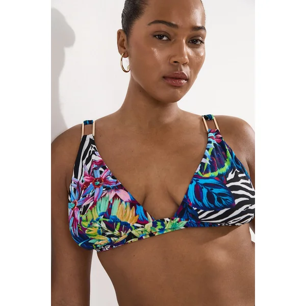 Top Bikini Décolleté Tropical Floral Grande Taille