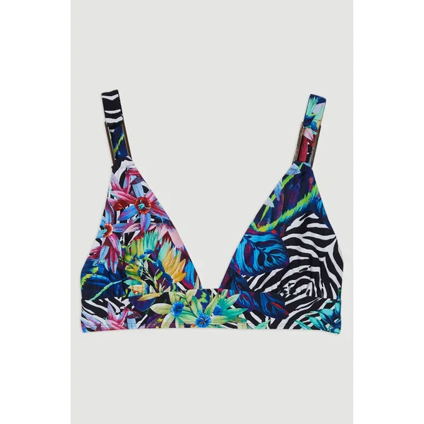 Top Bikini Décolleté Tropical Floral Grande Taille