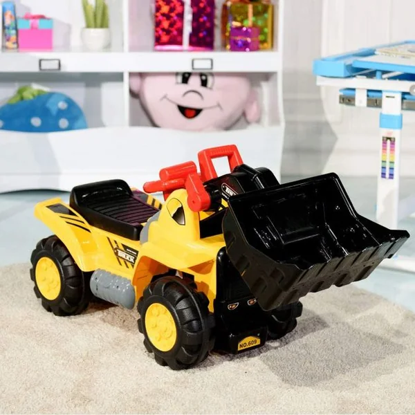 Tracteur pour Enfant, Pelleteuse Manuelle Vocal de Quatre Pneus pour Enfant Jouet