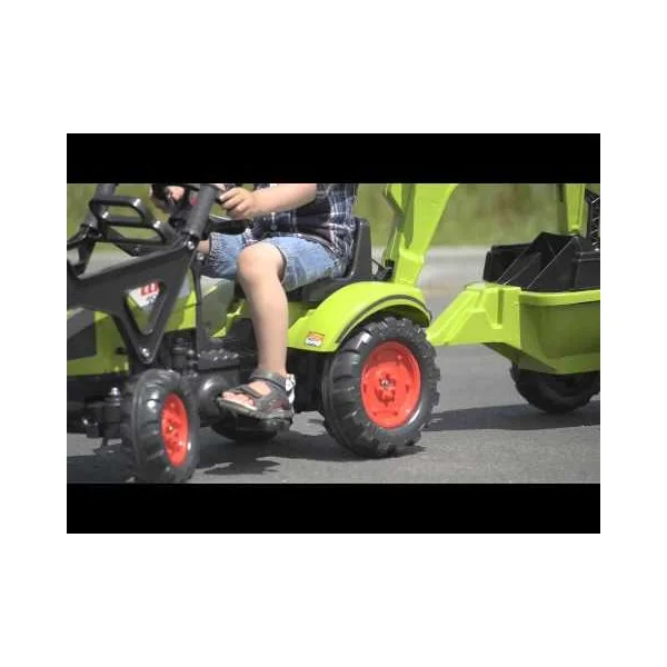 Tractopelle Claas avec excavatrice et remorque