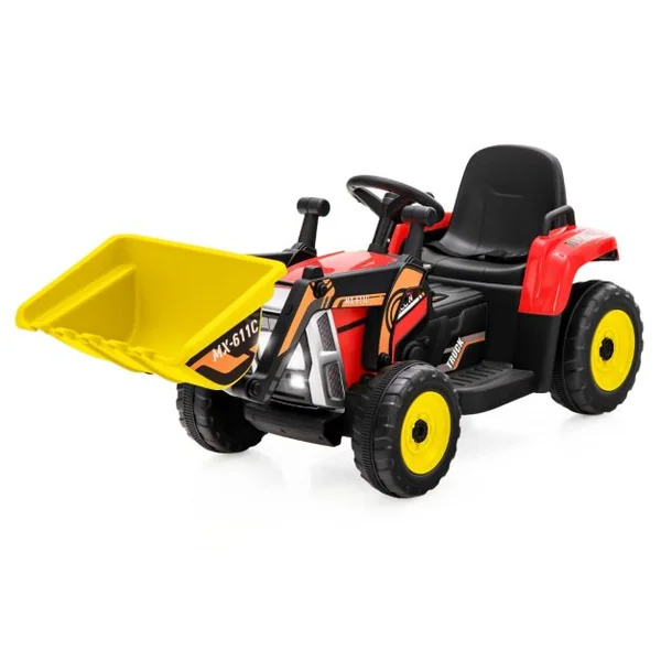 Tractopelle Electrique 12 V/7Ah pour Enfants 3-8 km/h Télécommande 2,4G Excavatrice pour 3-8 Ans Jaune