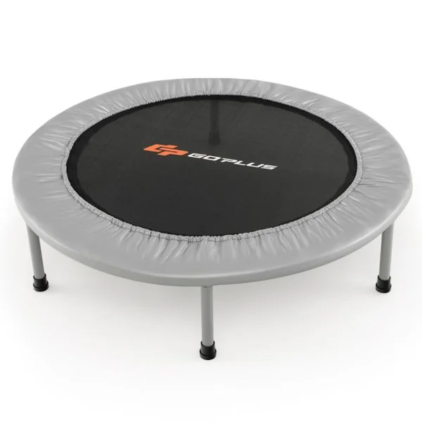 Trampoline de Fitness Pliable Ø95,5CM pour Intérieur et Extérieur pour Adultes et Enfants Charge Max 150KG Bleu/Gris/Rose/Rouge