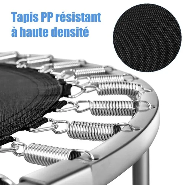 Trampoline de Fitness Pliable Ø95,5CM pour Intérieur et Extérieur pour Adultes et Enfants Charge Max 150KG Bleu/Gris/Rose/Rouge