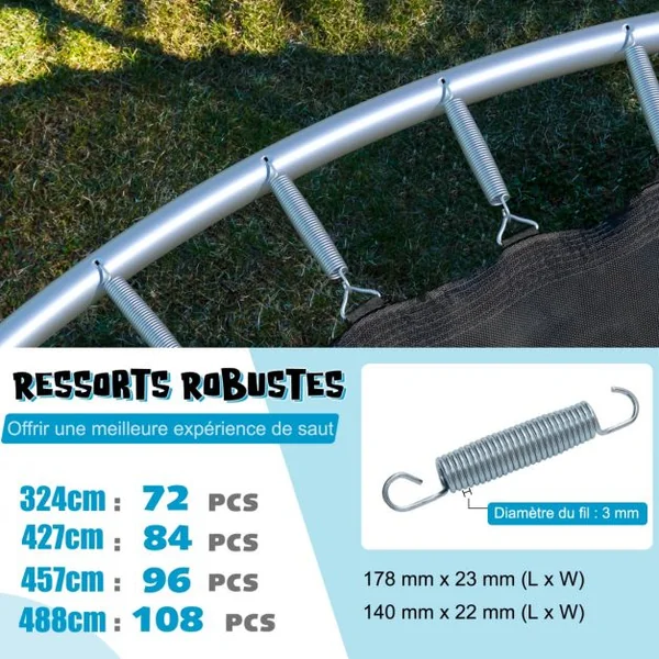 Trampoline d'Extérieur Ø366 cm Trampoline avec Panier de Basket Filet de Protection Trampoline pour Enfants et Adultes