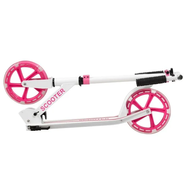 Trottinette Enfant Pliable avec 2 Roues Clignotantes&Guidon Réglable Trottinette Freestyle avec Plateforme Antidérapante Charge 110kg Rose