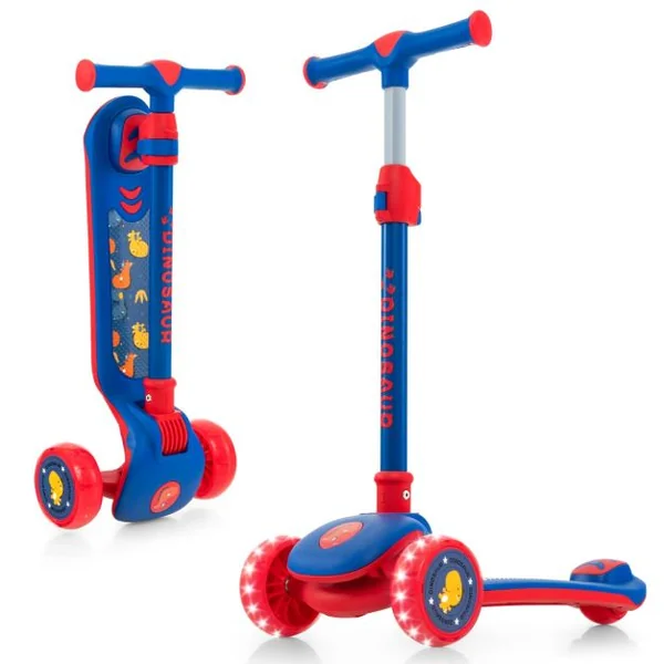 Trottinette Enfant Pliable avec Roues Clignotantes&Hauteur Réglable(63-83cm) Charge 50kg pour 37-60 Mois Rose