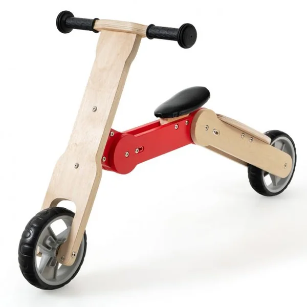 Trottinette pour Enfants 2 en 1 Ajustée à DraisienneSiège Amovible- Roues en EVA Cadre en Bois Charge Max.: 50KG 3 Ans +