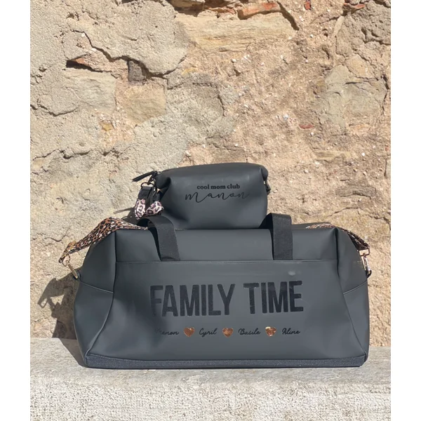 Trousse de Toilette Personnalisée « Cool Mom Club » avec Anse Léopard