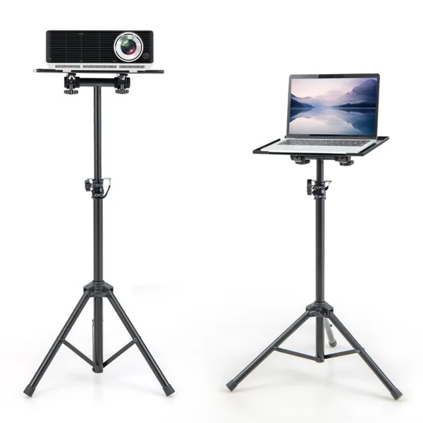 Trépied pour Projecteur à Hauteur Réglable 70-118,5CM Support Videoprojecteur pour Projecteur d'Ordinateur Portable Convient aux Bureau Maison