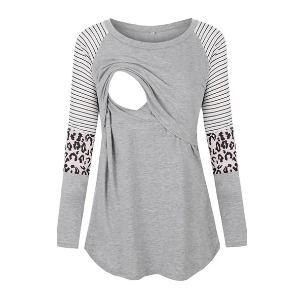 T-Shirt Allaitement Manches Longues Léopard