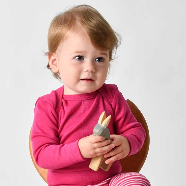 T-shirt en laine et soie manches longues bébé - COSILANA