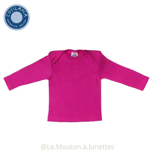 T-shirt en laine et soie manches longues bébé - COSILANA