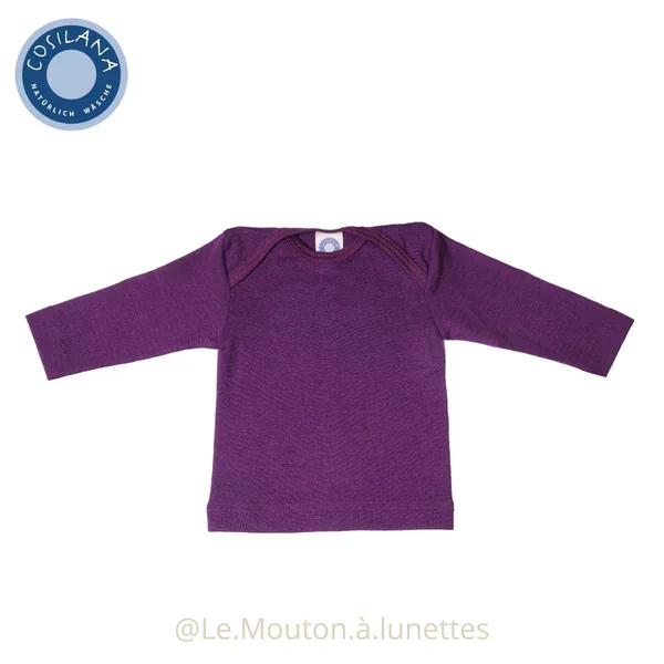 T-shirt en laine et soie manches longues bébé - COSILANA