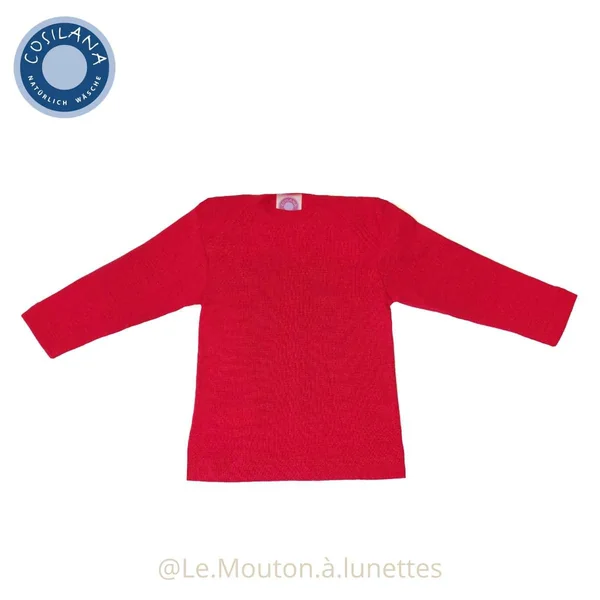 T-shirt en laine et soie manches longues bébé - COSILANA