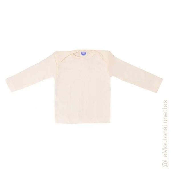 T-shirt en laine et soie manches longues bébé - COSILANA