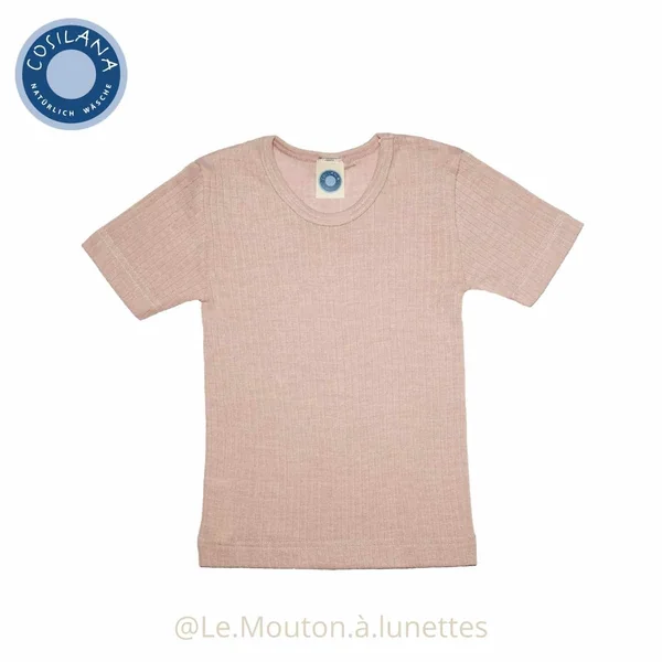 T-shirt enfant en coton laine soie manches courtes - COSILANA