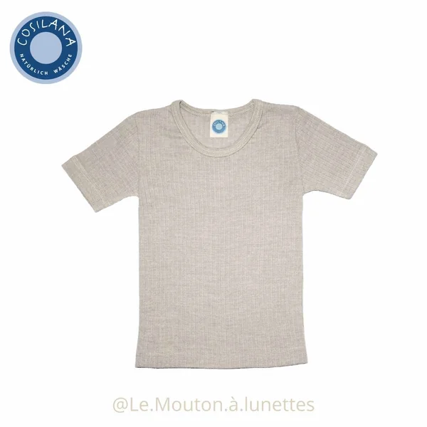 T-shirt enfant en coton laine soie manches courtes - COSILANA