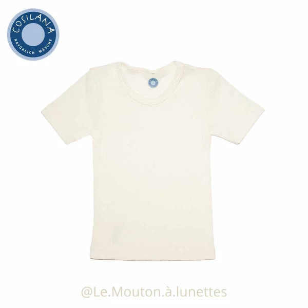 T-shirt enfant en coton laine soie manches courtes - COSILANA