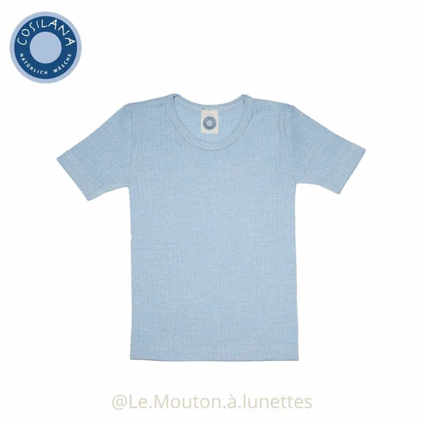 T-shirt enfant en coton laine soie manches courtes - COSILANA