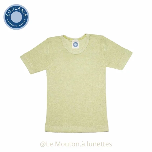 T-shirt enfant en coton laine soie manches courtes - COSILANA