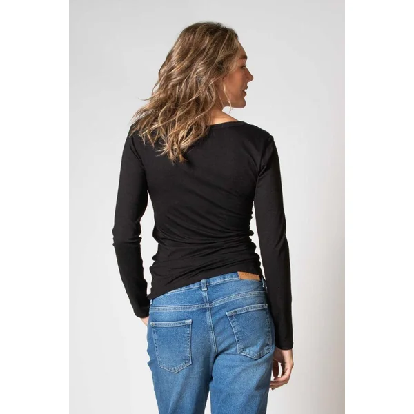 T-shirt Grossesse Manche Longue Jenna - Noir