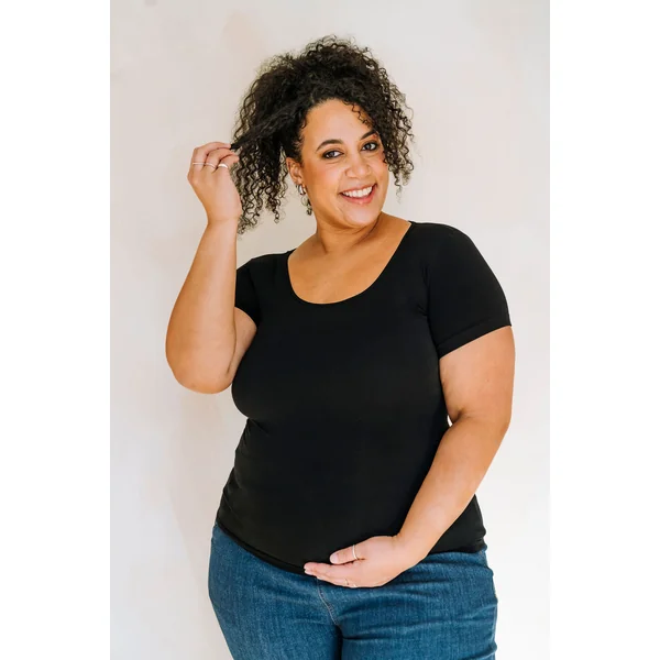 T-shirt long en bambou - noir