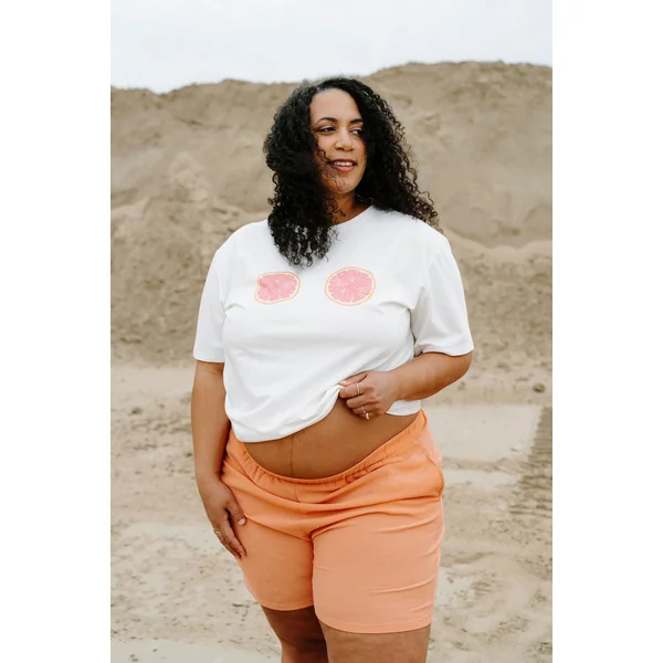 T-shirt oversize fruité - pamplemousse
