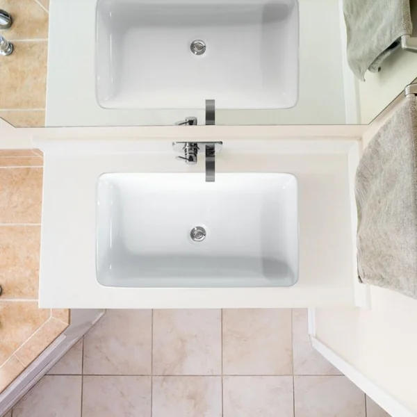 Vasque à Poser Lavabo Salle de Bain 60 x 35 cm avec Vidange Escamotable Conception de Glaçure en Porcelaine Blanche Blanc