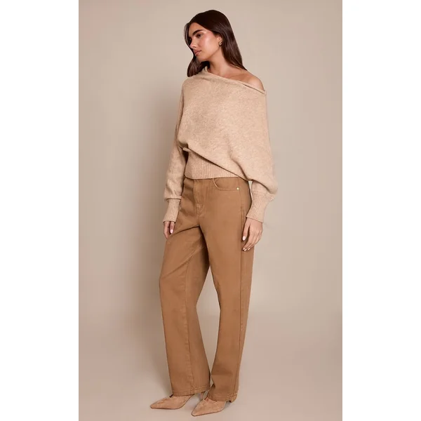 Vert Olive Prettylittlething Jean Boyfriend Taille Mi-haute