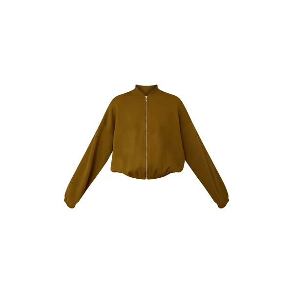 Vert Olive Veste Bomber Molletonnée