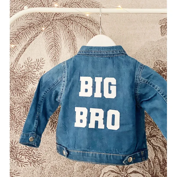 Veste en jean personnalisée grand frere, grande soeur annonce grossesse