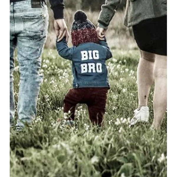 Veste en jean personnalisée grand frere, grande soeur annonce grossesse