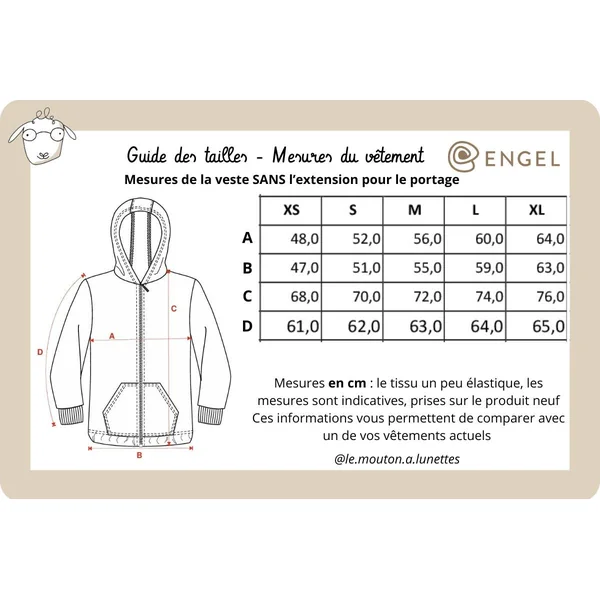 Veste en laine mérinos bio mixte pour adulte ENGEL NATUR - Transformable en veste de portage