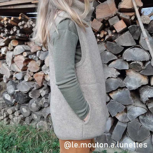 Veste sans manches en laine polaire naturelle pour enfant - ENGEL NATUR