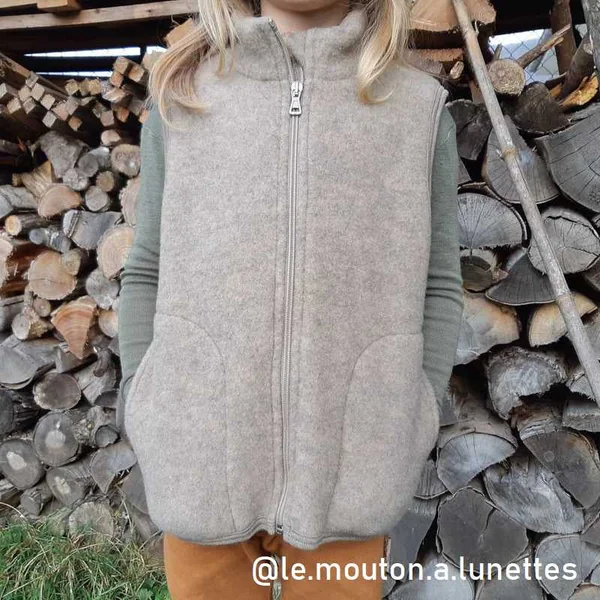 Veste sans manches en laine polaire naturelle pour enfant - ENGEL NATUR
