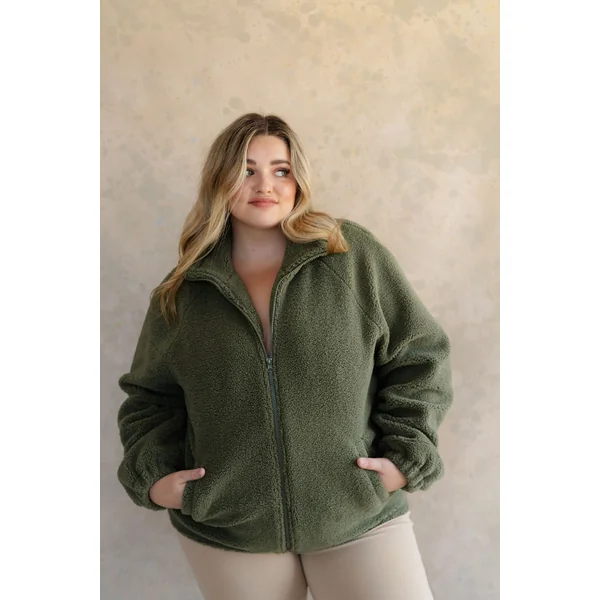 Veste TEDDY BEAR - vert forêt